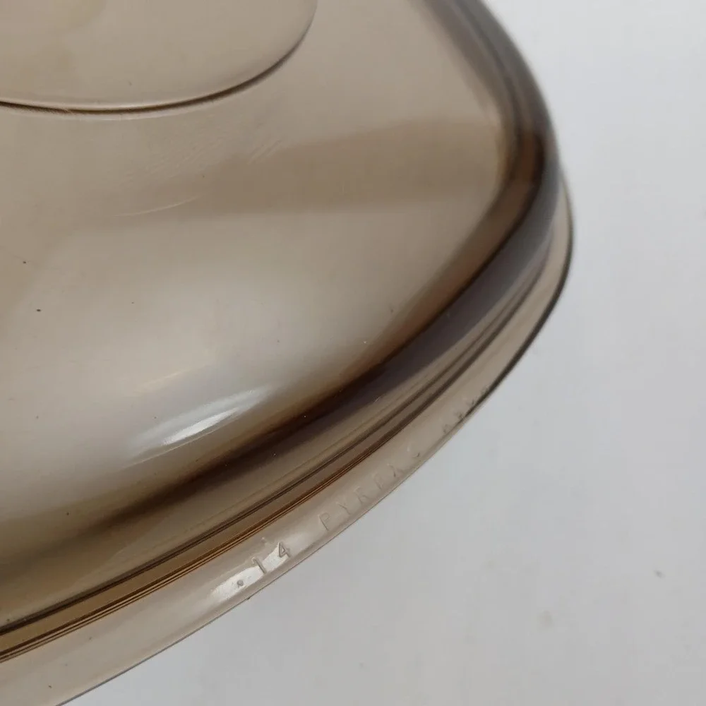 Pyrex Corning Ware 14 A9C Square Replacement Lid Only Amber Glass No Chips Vtg